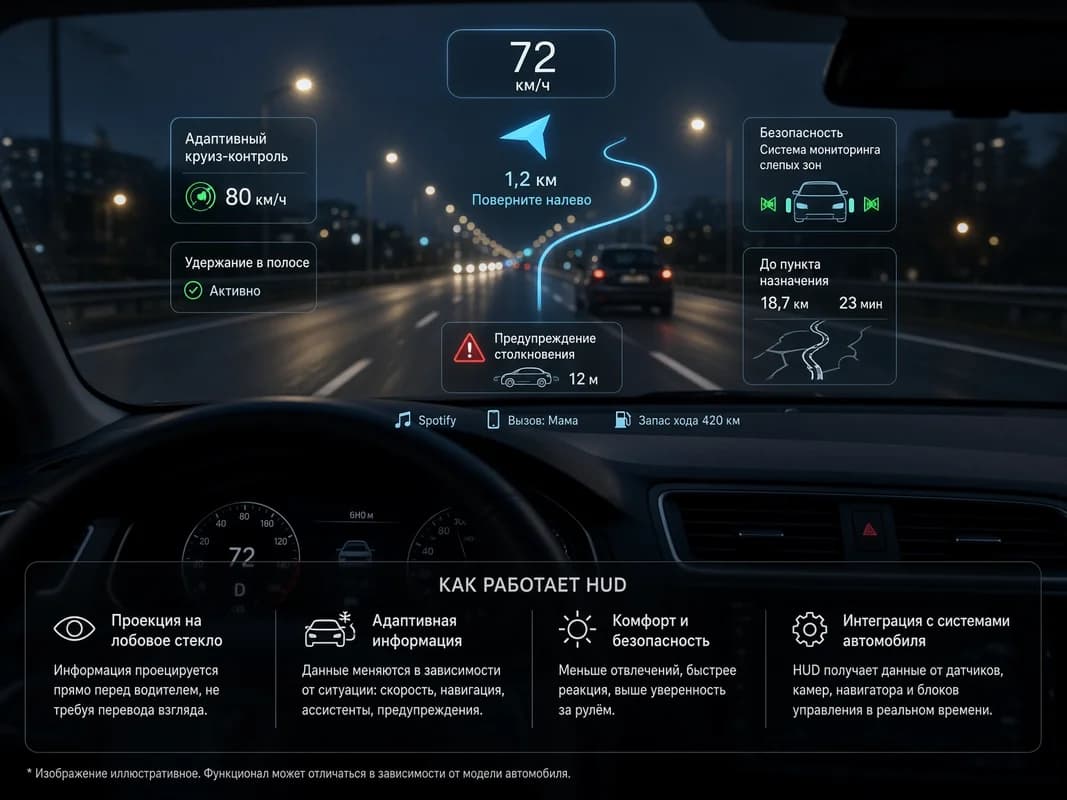 Лобовые стёкла с HUD: почему после замены изображение может чуть отличаться от заводского